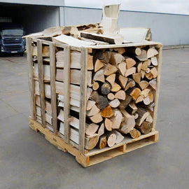 33cm gemengd brandhout in een halve pallet met 1,2m³