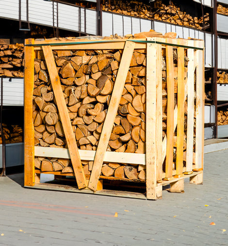 25 cm ovengedroogd eikenhout op een halve pallet van 1 m3