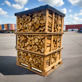 33 cm droge brandhoutblokken op een pallet (2,9 kubieke meter)