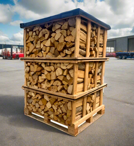 45 cm droge brandhoutblokken op een pallet (2,6 kubieke meter)