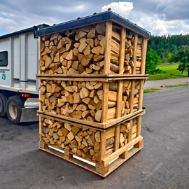 Droog brandhout 25 cm op een pallet (3 kubieke meter)