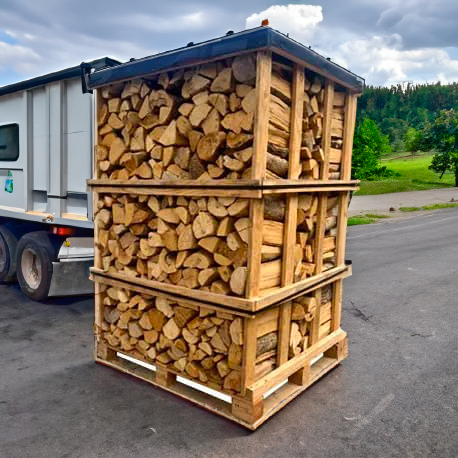 Droog brandhout 25 cm op een pallet (3 kubieke meter)